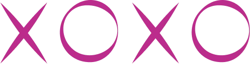 Group+11.png The letters "XOXO" in pink, representing hugs and kisses.