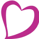 Pink heart-shaped outline on a transparent background.
